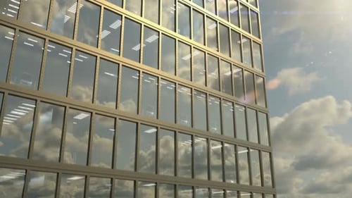 Skyscraper Exterior and Windows of the High Rise Office Building Loop