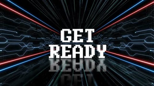 Retro Pixel Glitch Text Reveal Intro