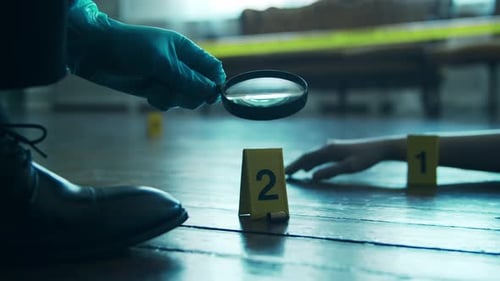 Crime Scene Investigation with Magnifying Glass