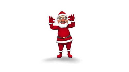 Cartoon Santa Claus Character Waving and Dancing Animation
