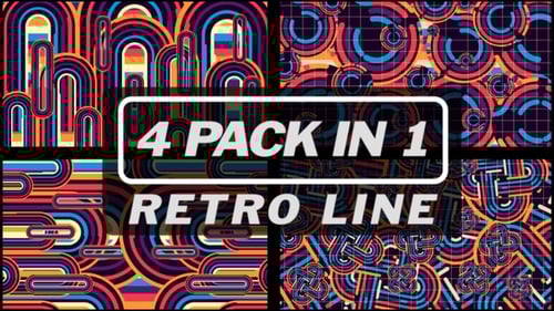 Colorful Retro Line Patterns Animated Backgrounds