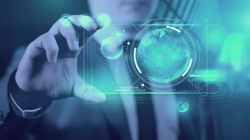 Dispositivo del futuro con información sobre el planeta y geolocalización HD