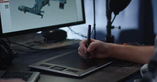 Digital Artist Working on 3d Graphics