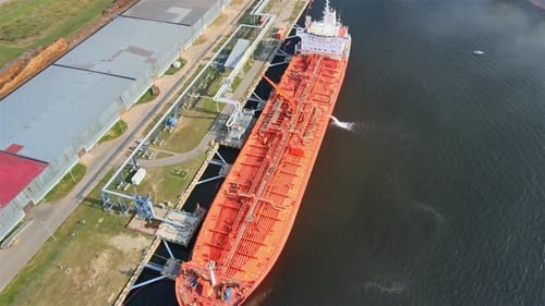 Oil tanker birds view