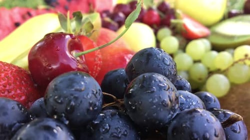 Close View Of Different Fresh Fruits