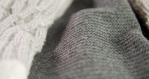 Detail View of Sheep Wool Cloth Texture in Macro