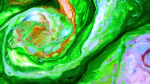 Colorful Abstract Paint Swirls and Undulating Patterns
