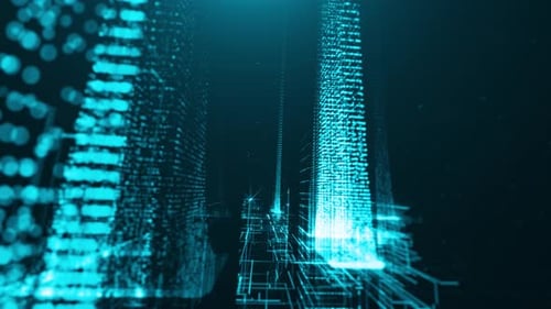 Futuristic Digital City Network Background Animation
