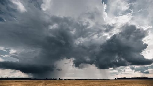 Storm Clouds Gathering Over Golden Field