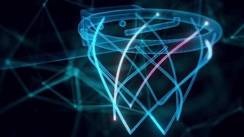 Basketball Hoop Hologram Close Up 4k
