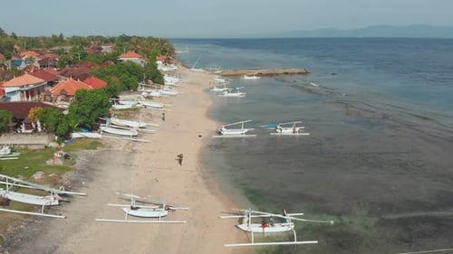 Fisherman's Village Beach in Sampalan Village on the Island of Nusa Peida