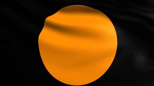 Auto Racing Flagge mit orangefarbenem Kreis