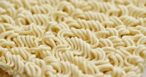 Close Up of Pale Yellow Ramen Noodles