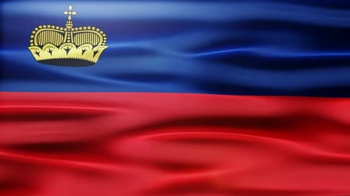 Liechtenstein Flag Waving Seamless Loop