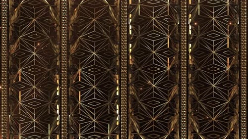 Elegant Golden Decorative Geometric Pattern Loop