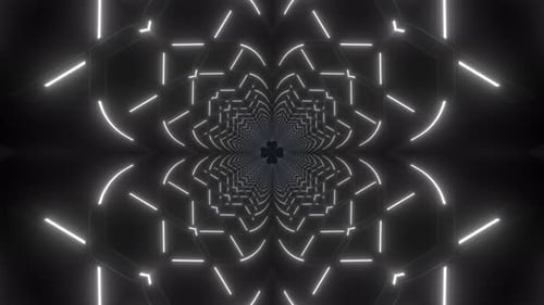 Futuristic Glowing Geometric Lines Tunnel Loop Background