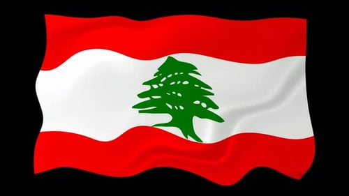 Lebanon National Flag Waving Looping Animation