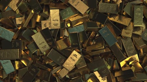 Großer Haufen Goldbarren