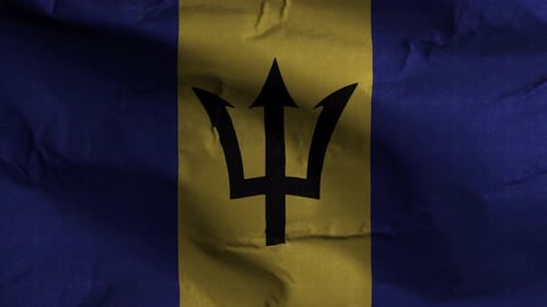 Barbados Flag Waving Seamless Loop