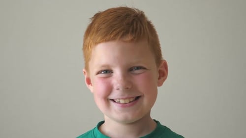 Smiling Boy Portrait Close-Up