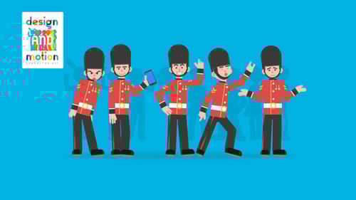 Animated Royal Guard Character with Diverse Movement and Action Loops