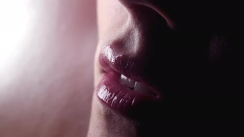 Close Up of Lips With Lipstick