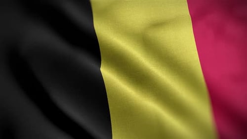 Realistic Waving Flag of Belgium Animation