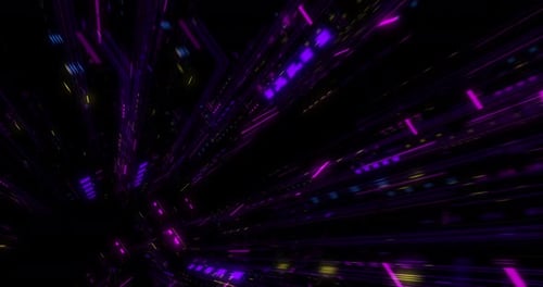 Seamless loop of abstract matrix hologram digital data flow.