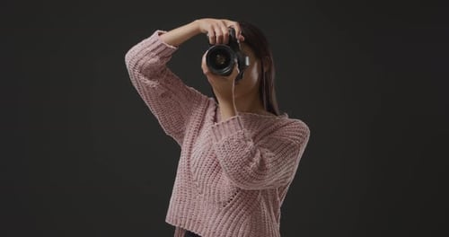Woman using camera