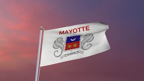 Flagge von Mayotte winken
