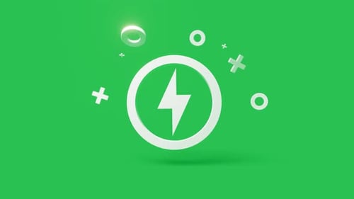 Modern 3D Lightning Bolt Icon Reveal Animation