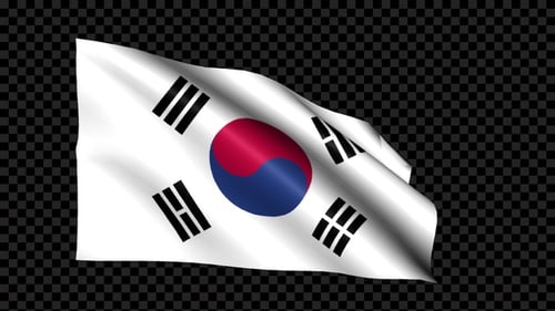 Bandeira da Coreia do Sul soprando ao vento