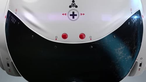 artificial Intelligence. sci fi robot head close-up. the inscription "the Internet"