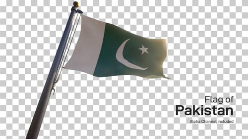 Realistic Pakistan National Flag Waving Animation