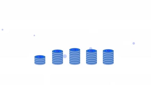 Animated Coin Stacks Growing as Financial Bar Chart