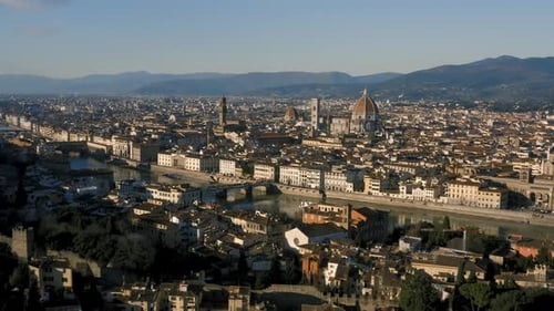Florence Cityscape Aerial View in Italy