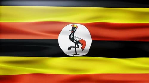 Animated Uganda Flag Waving Seamless Loop