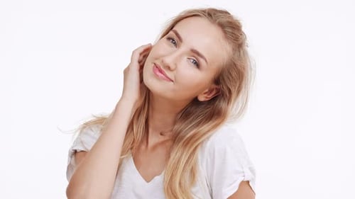 Woman Posing with Hands in Hair