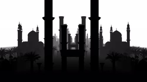 Silhouette de la mosquée 4k
