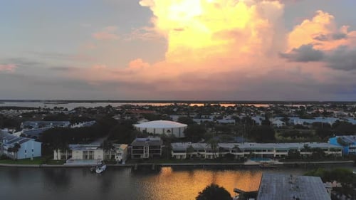 Beautiful Sunset Over the Sea. The Sun Is Reflected in the Water. Fabulous Sunset Landscape