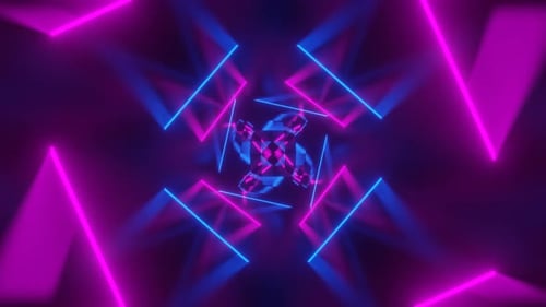 Abstract Flying in Futuristic Corridor Seamless Loop Background