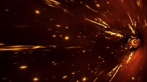 Abstract Fire Energy Ball Particle Portal 4K 02(Side View)