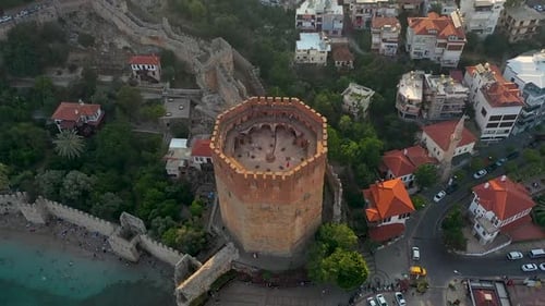Château d'Alanya Alanya Kalesi Vue aérienne de la montagne