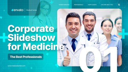 Dynamic Healthcare Corporate Slideshow with Geometric Motion Graphics