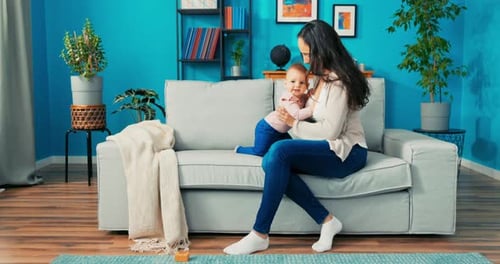 Mother and Baby Spending Time at Home