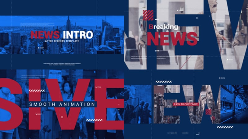 Fast-Paced News Broadcast Opener with Dynamic Text and Graphics ...