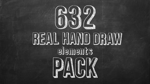 Animated Chalkboard Hand-Drawn Sketch Elements Pack