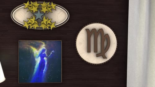 Decorative Virgo Zodiac Sign and Star Emblem Wall Reveal