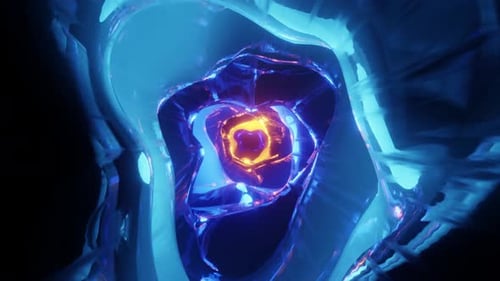 Reverse Blue Ice Tunnel Background Vj Loop 4K