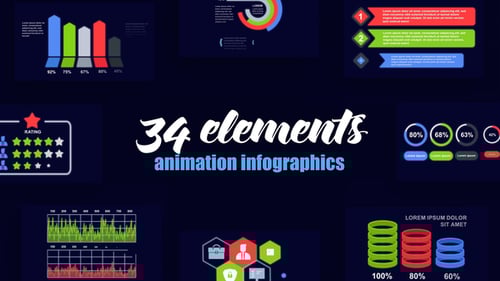 Animated Corporate Infographics with Data Visualization Elements